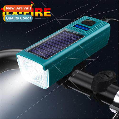 Solar bike light USB rechargeable horn light night riding li