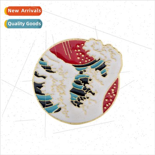 Cartoon Creative Ocean Waves Brooch Japanese Enamel Badge Sh