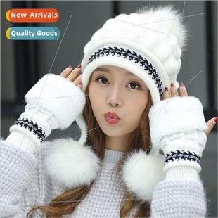 thickened winter warm ear knitte Activity protection female
