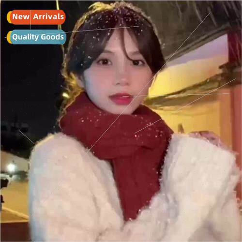Japanese retro Christmas New Year red scarf female winter th