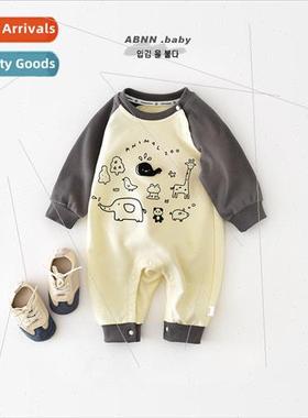 Newborn baby spring clothes newborn baby small animal printi