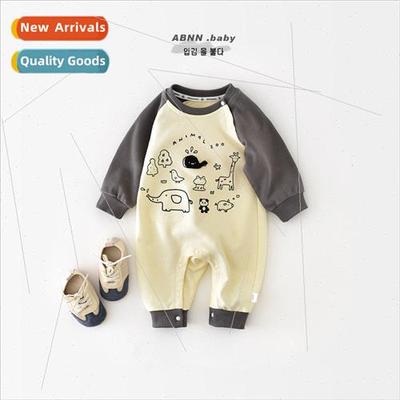 Newborn baby spring clothes newborn baby small animal printi