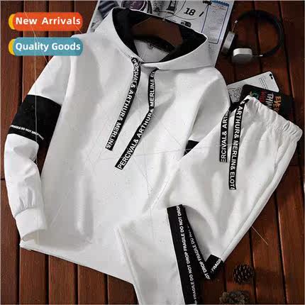 2020 new spring and fall casual suit mens hooded pullover sw