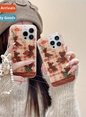 Ins wind cute teddy bear 适用 iPhone 14 niche female 15ProMa