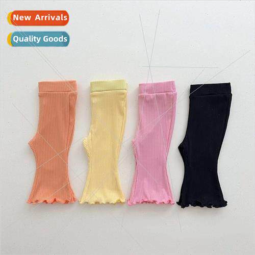23 baby bell-bottom pants boys and girls baby solid color el