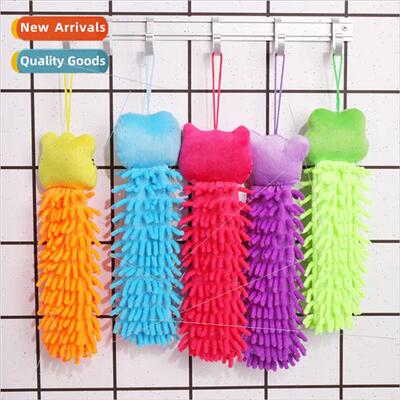 ille Hanging Hand Towel Cartoon Animal Head Dish Wash Towel