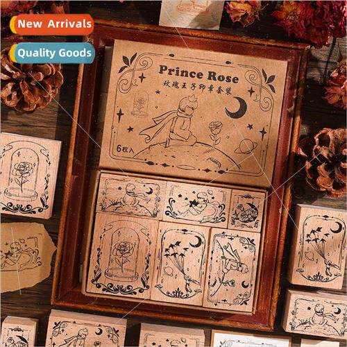 Rose Prince Series Vintage Wooden Handbook Stamps Childrens