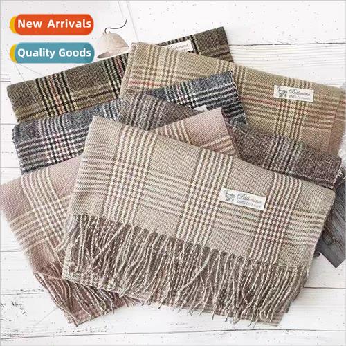 2023 star scarf faux cashmere thickened warm scarf plaid wom