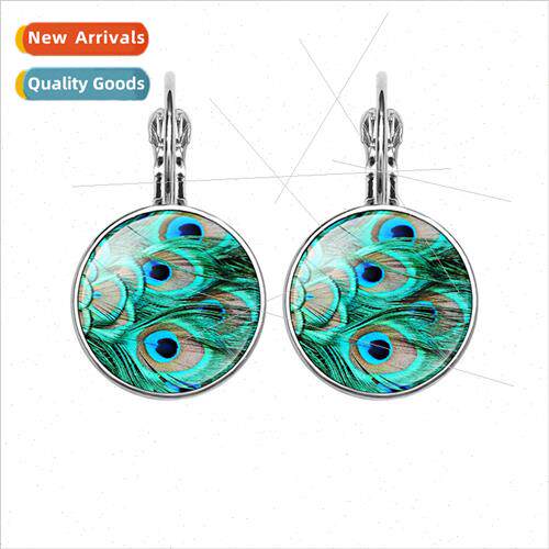 New accessories peacock open screen cartoon pattern time gem
