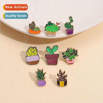 Succulent cute plant brooch fashion green plants cactus pott