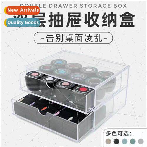 Nail art jar nail polish organizer acrylic transparent 2 lay