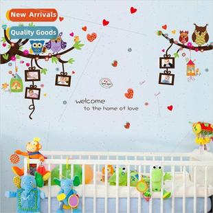 owls stand branches New frame stickers photo stick wall