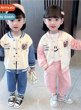 2023 new childrens clothing girls casual suit spring  in sma