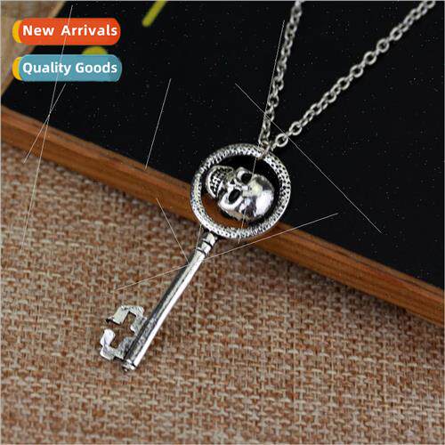Storybrooke Skull Key Pendant Necklace Punk Vintage Accessor