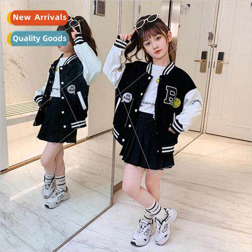 2023 new childrens clothing girls casual cardigan jacket fal