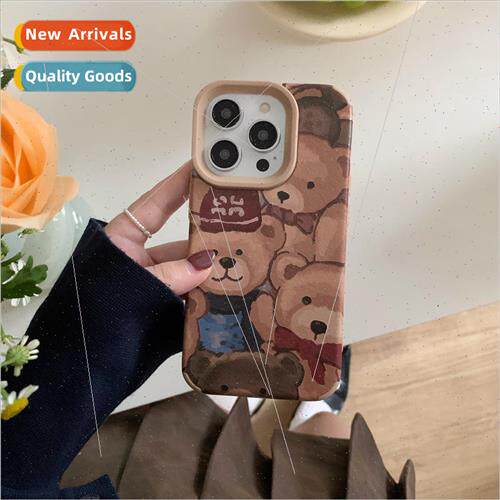 Korean cartoon oil painting Muppet Bear 14ProMax new iPhone
