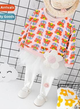 ttle girls fall round neck sweater baby girl Korean  of the