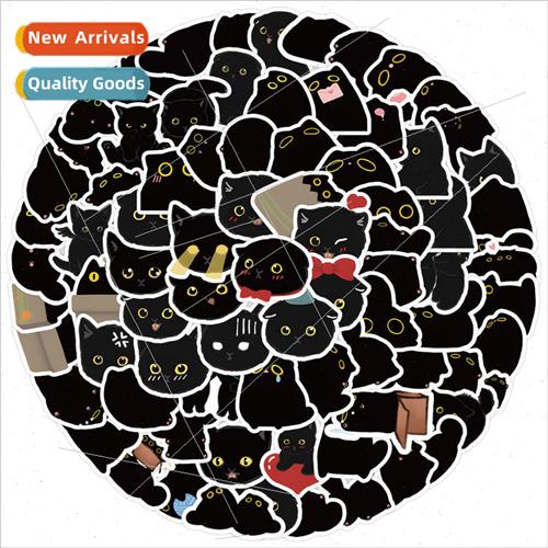 100 cartoon black cat children doodle notebook handbook cell