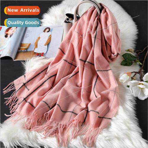 The new fashion imitation cashmere plaid scarf female wind f