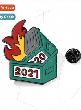 Fire Bucket Pin 2022 Dumpster on Fire Enameled Metal Lapel P