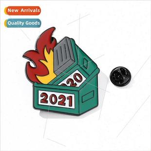 Enameled Bucket Pin 2022 Fire Metal Dumpster Lapel