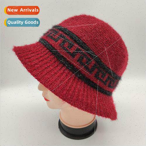 Woolen yarn mention octagonal flowers large half brim pot ha