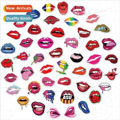 50 sexy lips creative stickers luggage laptop guitar cell ph