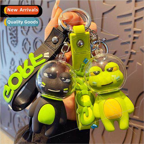 Cartoon drip rubber space frog keychain creative cute doll m