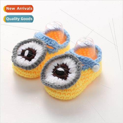New handmade knitting flower shape childrens knitted shoes b
