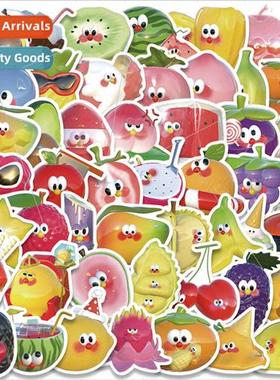 50 pieces of cartoon fruit total cute graffiti stickers wate
