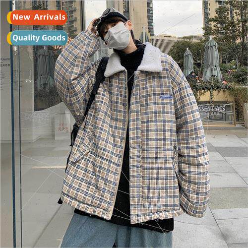 Lambswool cotton jacket men winter Korea ins nd set loose pe