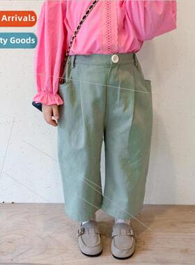 girls pants 2021 new Korean  of the childrens spring and fal