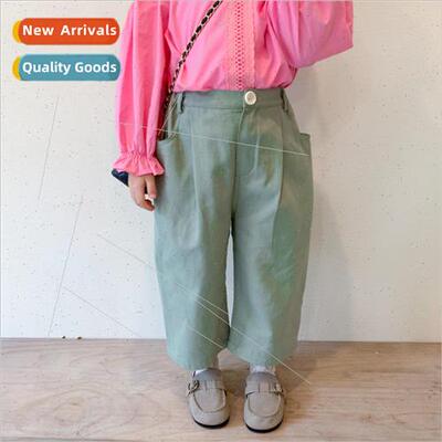 girls pants 2021 new Korean  of the childrens spring and fal