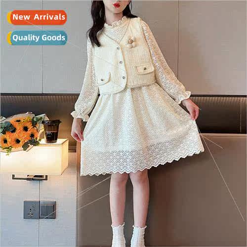 Girls little fragrant wind dress fall 2023 new Yangqi childr