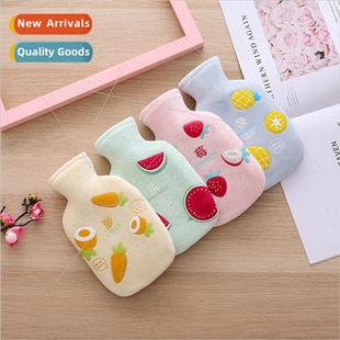 flannel cover filling cute wate bag fruit water Creative hot