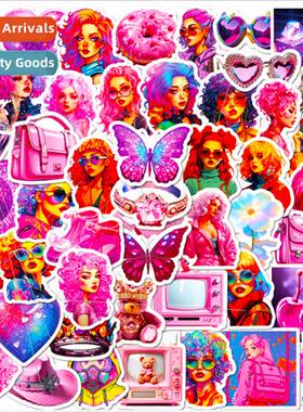 50 pink girl Y2K graffiti stickers new steam wave Y2K  Haraj