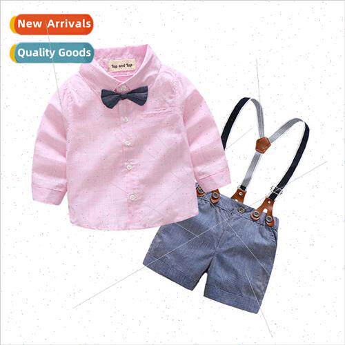 Summer Kids Suit Multicolor Boys Bamboo Cotton Shirt Bib Sho