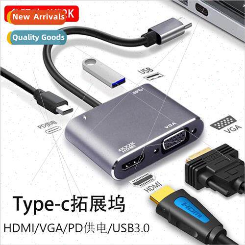 Type-C to HDMI VGA Docking  Laptop USB-C Converter Docking