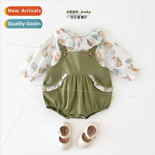 the suit flowers broken small Korean ins spring Girls