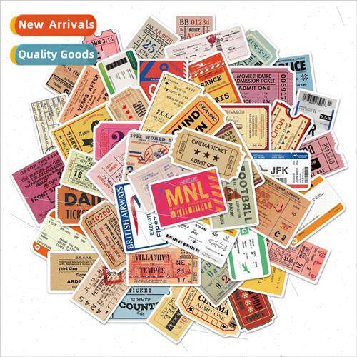50 Nostalgic Airplane Tickets Old Ticket Stubs Stickers Graf