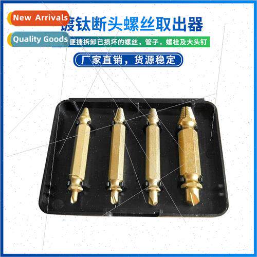 Titanium-plated broken head screw remover slipped teeth brok
