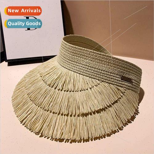Bohemian wind personalized tassel empty top straw hat female