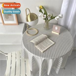 tablecloth korea unprinted ins simple plaid wind stude khaki
