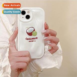 ins simple fresh English coconut 适用 Apple 12 meteorite pat