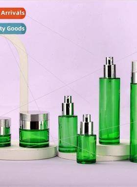 New straight round skincare glass bottle set of multi-specif