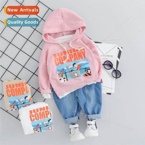 Small childrens fall new Korean  of the girl hooded letter p