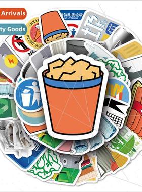 54 pcs of garbage classification graffiti stickers luggage s
