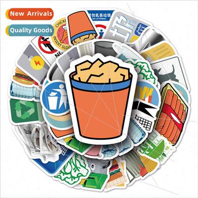 54 pcs of garbage classification graffiti stickers luggage s
