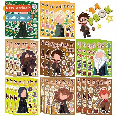 Cartoon childrens puzzles toy stickers diy puzzle stickers c