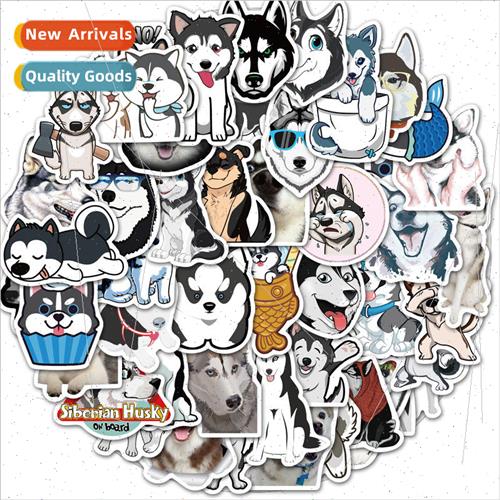 50 Cute Animal Husky Doodle Stickers Personalized ggage Lapt